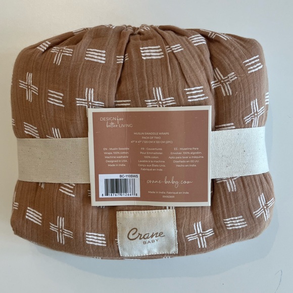 *NEW* Crane Muslin Baby Swaddles - Set of Two - Picture 2 of 2